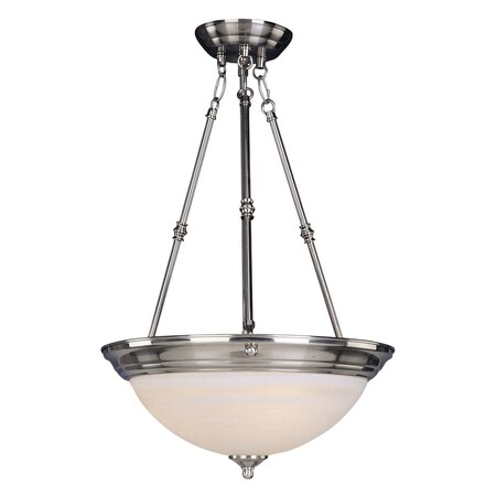 Maxim Three Light Satin Nickel Marble Glass Up Pendant 5846MRSN